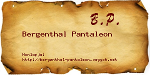 Bergenthal Pantaleon névjegykártya